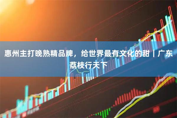 惠州主打晚熟精品牌，给世界最有文化的甜｜广东荔枝行天下